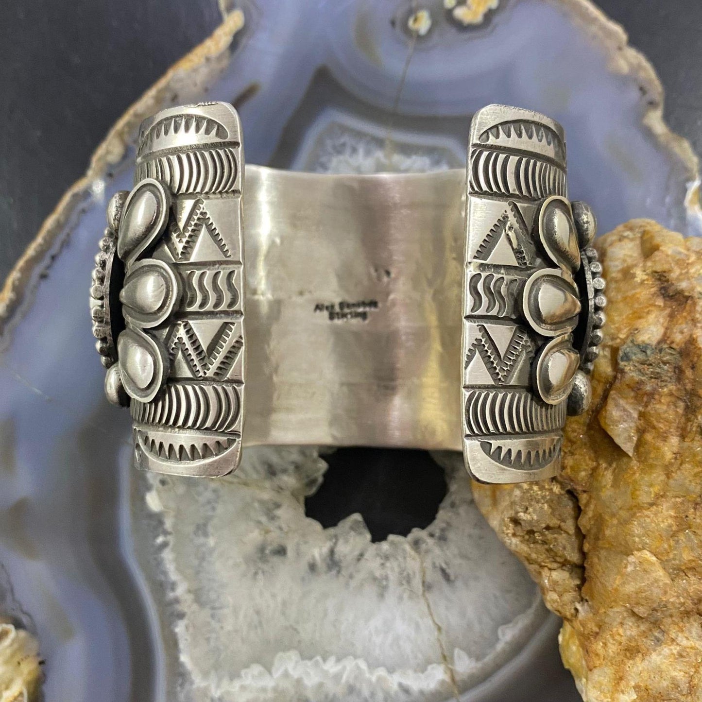 Alex Sanchez Native American Sterling Silver 4 Mercury Dimes Solid Decorated Bracelet For Women