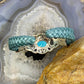 Carolyn Pollack Sterling Silver Multi Gemstone Turquoise Braided Leather Hinge Bracelet