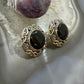 Carolyn Pollack Sterling Silver Round Onyx Decorated Clip-On Earrings For Women