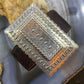 Carolyn Pollack Sterling Silver & Dark Brown Tooled Leather Cuff Bracelet For Women
