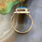 Native American Sterling Silver Rectangle Blue Ridge Turquoise Mini Bar Ring Size 8.25 For Women