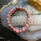 Carolyn Pollack Vintage Sterling Silver 11 Oval Rhodonite Bead Stretch Bracelet For Women