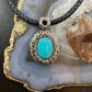Carolyn Pollack Southwestern Style Sterling Silver Large Oval Turquoise Enhancer Pendant For Women
