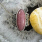 Carolyn Pollack Sterling Silver Elongated Oval Rhodochrosite Decorated Hearts Ring For Women