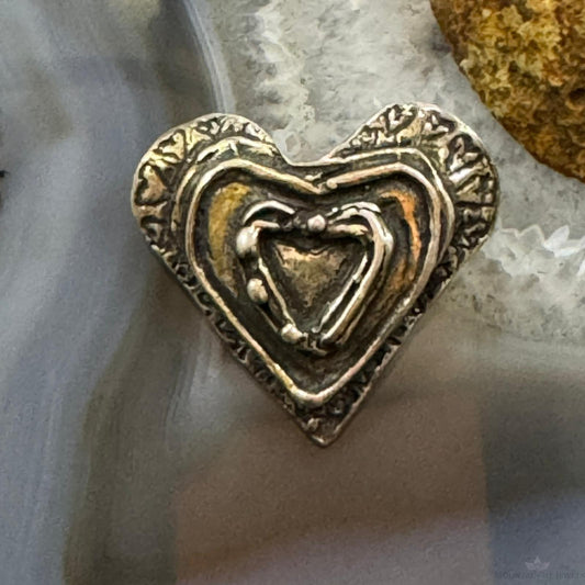 Vintage Silver Decorated Heart Fashion Brooch For Women
