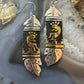 Tommy & Rosita Singer Sterling Silver & Gold Filled Overlay Feather Dangle Earrings For Women #10
