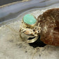 Silver Ray Native American Sterling Turquoise Decorated Ring Size 5.5 For Women