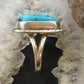 Bill Mex Native American Sterling Silver Natural Teardrop Turquoise Ring Sz 8 For Women