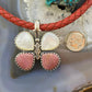 Carolyn Pollack Southwestern Style Sterling Silver Mother of Pearl & Rhodonite Pendant For Women