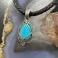 Carolyn Pollack Southwestern Style Sterling Silver Oval Turquoise Enhancer Pendant For Women