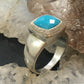 Carolyn Pollack Sterling Square Faceted Turquoise Decorated Ring For Women
