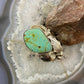 Silver Ray Native American Sterling Turquoise Decorated Ring Size 10 For Women
