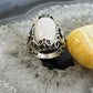 Carolyn Pollack Sterling Silver Elongated Oval White Jasper Decorated Ring For Women