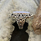 Carolyn Pollack Southwestern Style Sterling Silver Elongated Oval Blue Lace Agate Ring Size 6.5 For Women
