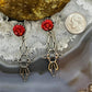 Carolyn Pollack Sterling Silver Red Jasper Carved Rose Dangle Earrings For Women