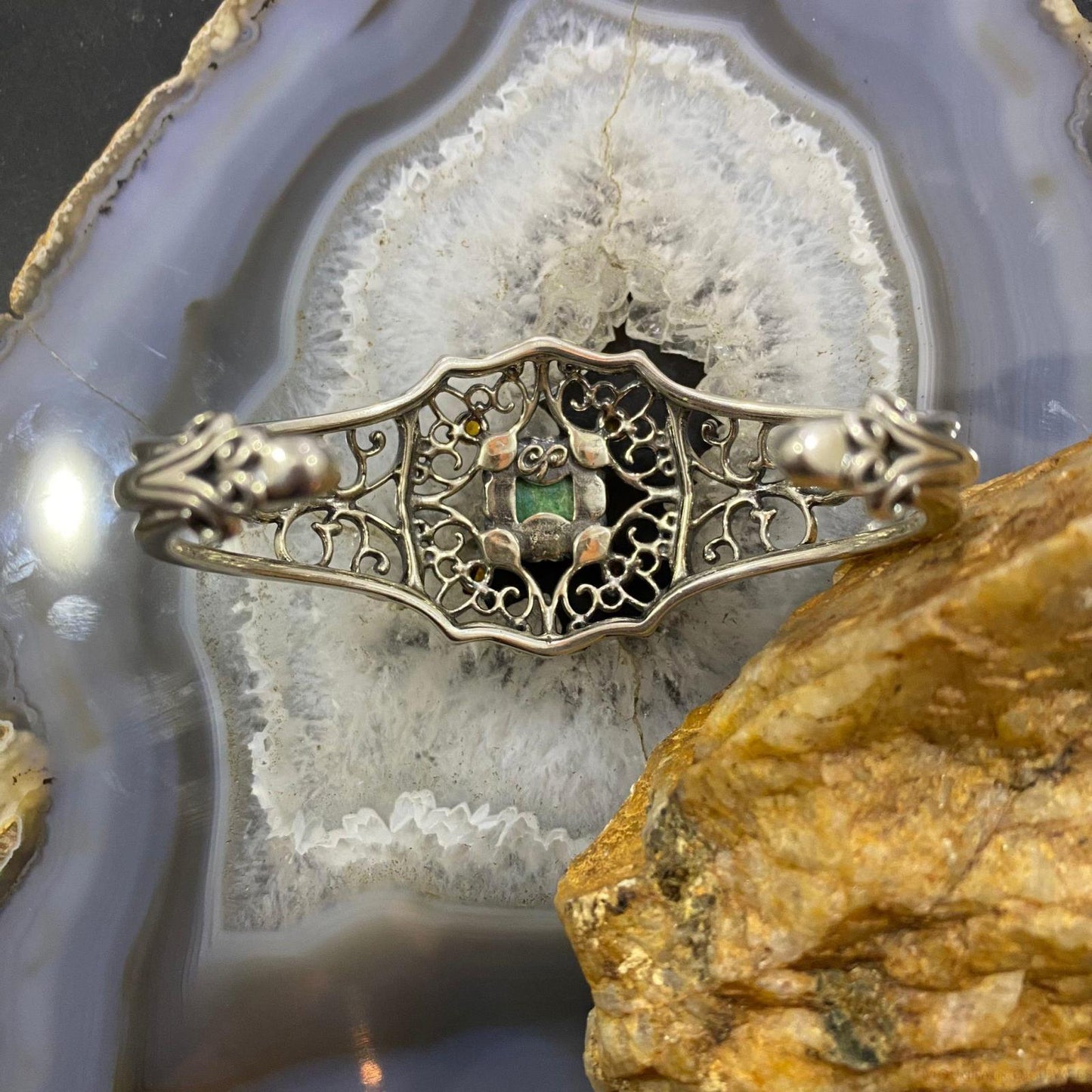 Carolyn Pollack Sterling Silver Multi Gemstone Doublet Decorated Bracelet For Women