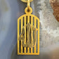 18K Yellow Gold Allah الله Charm Pendant with Necklace
