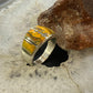 Native American Graduated Bumblebee Jasper Inlay Band Ring Size 8.5 For Women