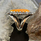 Carolyn Pollack Southwestern Style Sterling Silver Pear Orange Spiny Oyster Decorated Ring Size 7.5 For Women