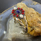 Carolyn Pollack Southwestern Style Sterling Silver Red Coral, White Agate, Lapis Cluster Bracelet For Women