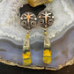 Alex Sanchez Native American Sterling Silver Bumblebee Jasper Petroglyph Dangle Earrings For Women