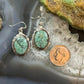 Native American Sterling Silver Oval Turquoise Decorated Dangle Earrings For Women