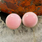 Native American Sterling Silver Round Pink Conch Shell Stud Earrings For Women