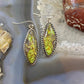 Native American Sterling Silver Marquise Green Turquoise Dangle Earrings For Women
