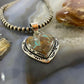 Native American Sterling Silver Turquoise #8 Decorated Heart Pendant For Women