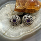 Carolyn Pollack Sterling Silver Amethyst Decorated Safety Clip Stud Earrings For Women