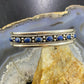 Carolyn Pollack Southwestern Style Sterling Silver 8 Denim Lapis Decorated Row Bracelet For Women
