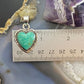 Native American Sterling Silver Kingman Turquoise Heart Shape Pendant For Women