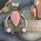 Frances Begay Native American Sterling Silver Pink Conch Shell Naja Pendant For Women