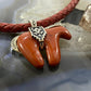 Carolyn Pollack Southwestern Style Sterling Silver Red Jasper Spirit Horse Enhancer Pendant For Women