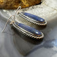 Native American Sterling Silver Elongated Teardrop Lapis Dangle Earrings For Women