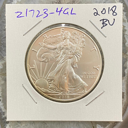 2018 US American Silver Eagle Coin BU #21723-4GL