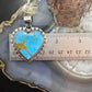 Native American Sterling Silver  Large Blue Ridge Turquoise Heart Pendant For Women #1