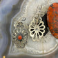 Kevin Billah Native American Sterling Coral Flower Decorated Dangle Earrings For Women #1