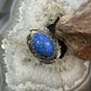 Carolyn Pollack Sterling Silver Large Oval Denim Lapis Decorated Ring For Women