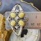 Carolyn Pollack Southwestern Style Sterling Silver 4 Yellow Jasper Decorated Bracelet For Women