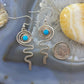 Brad Panteah Native American Sterling Silver Turquoise Spiral Dangle Earrings For Women