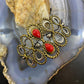 Carolyn Pollack Sterling Silver & Brass 2 Coral Decorated Bracelet For Women