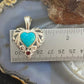 Carolyn Pollack Southwestern Style Sterling Silver Turquoise Heart With Garnet Enhancer Pendant For Women