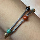 Carolyn Pollack Sterling Silver Multi Gemstone Decorated 2 Strand Link Bracelet For Women