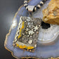 Alex Sanchez Native American Sterling Silver 2 Bumblebee Jasper Petroglyph Tablet Unisex Pendant