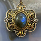 Carolyn Pollack Southwestern Style Sterling Silver & Brass Labradorite Decorated Pendant For Women