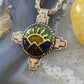 Carolyn Pollack Southwestern Style Sterling Silver  Multigemstone Chip Inlay Zia Pendant For Women