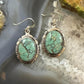 Native American Sterling Silver Oval Turquoise Decorated Dangle Earrings For Women