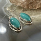 Native American Sterling Silver Marquise Turquoise Dangle Earrings For Women