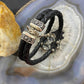 Carolyn Pollack Sterling Silver Snowflake Obsidian Braided Leather Bracelet For Women
